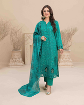 3-PC Stitched Embroidered Digital Printed Sarai By Tawakkal | D-3182